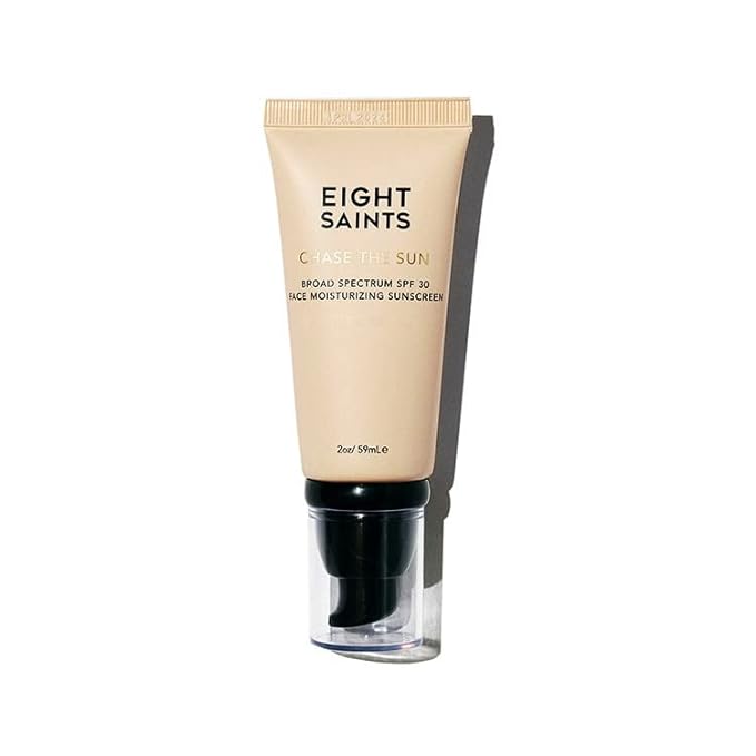 Eight Saints Chase the Sun Broad Spectrum SPF (30) Face Moisturizing Sunscreen Natural and Organic Mineral-Base Sun Protection Daily Face Moisturizer 2 Ounces New Formula