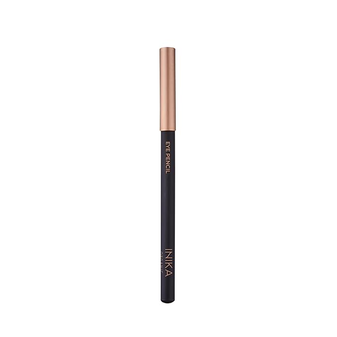 INIKA Organic Hypoallergenic Vegan Eye Pencil | Long-Lasting Water-Resistant Makeup Richly Pigmented Vit E + Coconut Oil Gentle for Sensitive Eyes Cruelty-Free &amp Sustainable Packaging. BLACK