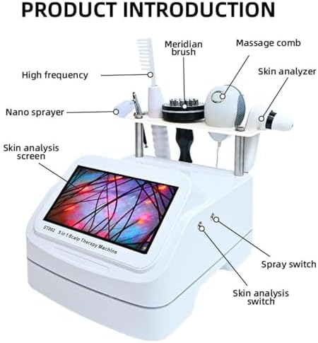 10 Inch Multifunctional Hair Analyzer | Scalp Detector &amp Follicle Tester | Moisture Oil &amp Flexibility Monitor | Ideal for Hair Loss Treatment (White)