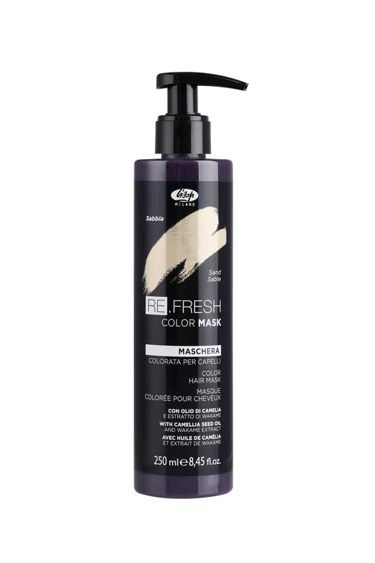 Lisap Color Depositing Hair Mask Sand 8.45 oz Hair Gloss Toner Deep Conditioning Hair Mask Dry Damaged or Color Treated Hair Repair With Hydrating Camellia Oil For Shine &amp Moisturization