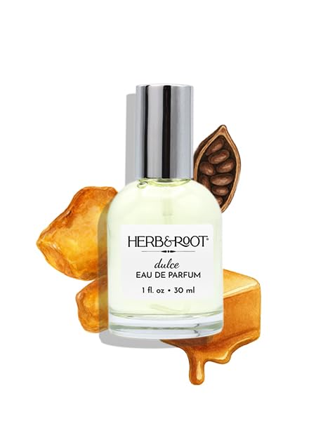 Herb &amp Root Chocomusk Perfum: Clean Hypoallergenic Womens Fragrance with Cocoa and Amber Vegan Long-Lasting Perfume for Women Body Spray and Hair Perfume (Dulce Eau de Parfum)