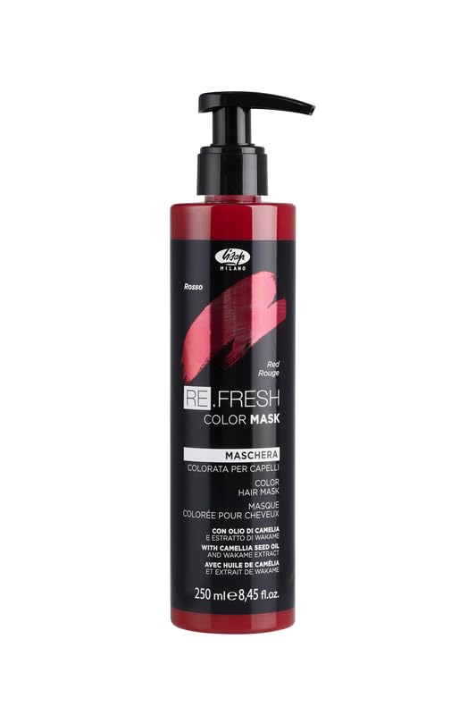 Lisap Color Depositing Hair Mask Red 8.45 oz Hair Gloss Toner Deep Conditioning Hair Mask Dry Damaged or Color Treated Hair Repair With Hydrating Camellia Oil For Shine &amp Moisturization