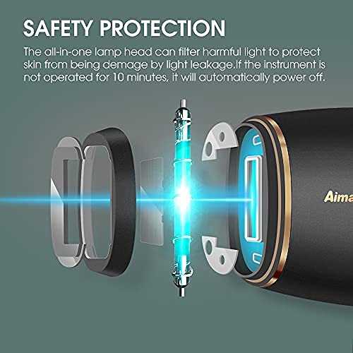 Hair Removal Device with Ice Cooling System Permanent Painless Light Hair Remover with Aoto Flash Modes and 2 Lamp Heads at-Home For Men and Women