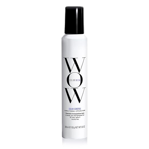 COLOR WOW Color Control Purple Toning + Styling Foam ? Instantly rids Blonde &amp Gray hair of brassy yellow tones Alcohol free crunch free styling