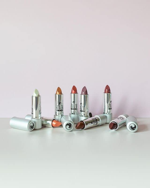Zuzu Luxe Lip Color Lipstick (Femme Fatale - Deep Red/Cool Cr?me) Natural Hydrating Lipstick Paraben Free Vegan Gluten-free Cruelty-free Non GMO 0.13 oz