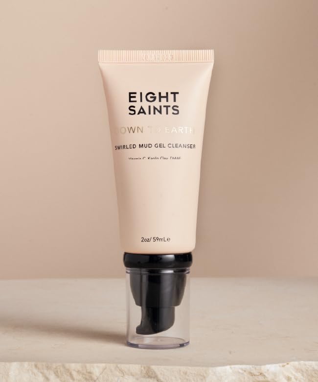 Eight Saints Down To Earth Mud Gel Face Wash Natural and Organic Gentle and Effective Daily Anti Aging Facial Cleanser Makeup Remover Nourishing and Hydrating Face Cleanser