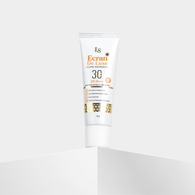 LUXE Skin Ecran De Luxe Sunscreen Gel Matte Finish SPF 30+ PA++++ for UVA/UVB Water &amp Sweat Resistant 50g