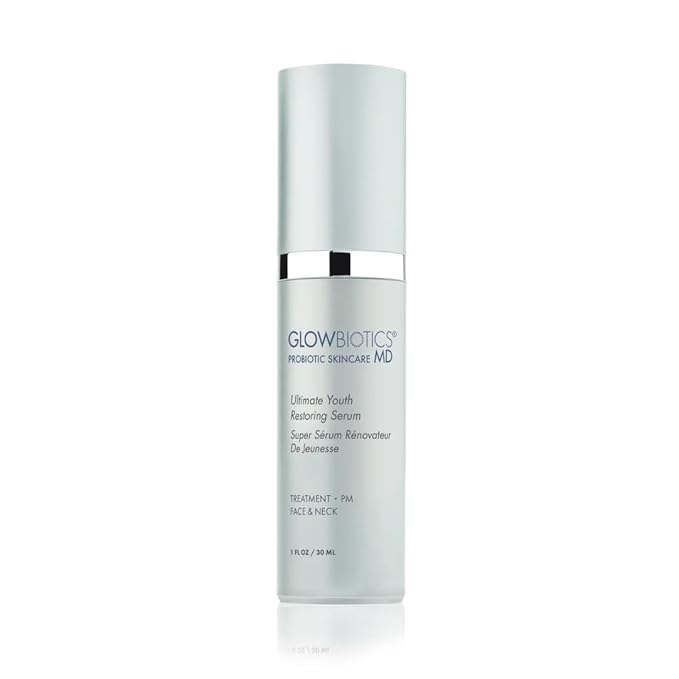 Glowbiotics Ultimate Youth Restoring Serum with Retinol Probiotics Vitamin C &amp Peptides ? 5?in?1 Firming Brightening Anti?Aging Treatment for Face