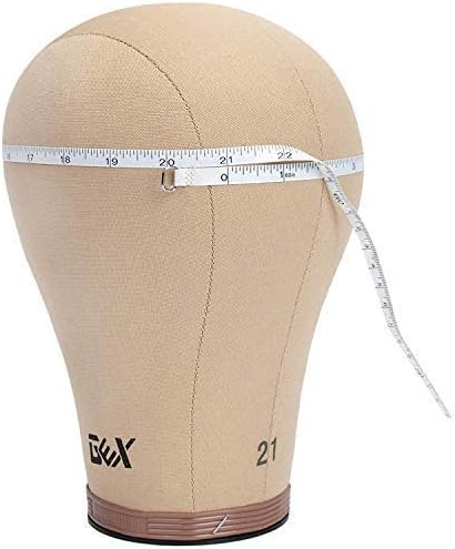 GEX 22 Canvas Cork Wig Block Mannequin Head for Wig Making Drying Styling Display with Table C Clamp Stand Holder (Light Brown 22)