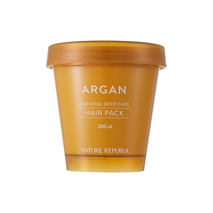 Nature Republic Argan Essential Deep Care Hair Pack 200ml for Dry Heat Damaged Color-Treated Hair
