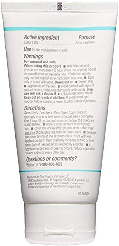 Proactiv Skin Purifying Acne Face Mask and Acne Spot Treatment Detoxifying Facial Mask with 6% Sulfur 90 Day Supply Cream 3 Oz