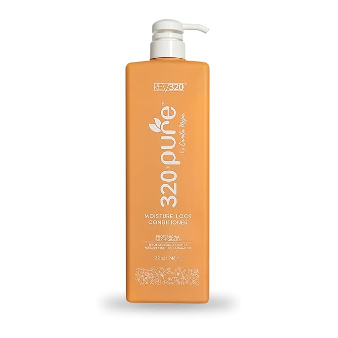 320Pure Moisture Lock Conditioner 32oz Hydrating Moisturizing Hair Conditioner for Women &amp Men Sulfate-Free Keratin &amp Argan Oil Formula for Color-Treated Damaged Dry Straight and Curly