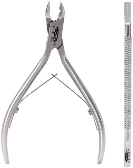 Cricket Logo Pro Acrylic Nipper and Cuticle Pusher Nailcare Set for Professional Trimmer Cuticle Remover Luxury Fine Sharp Tip Stainless Steel