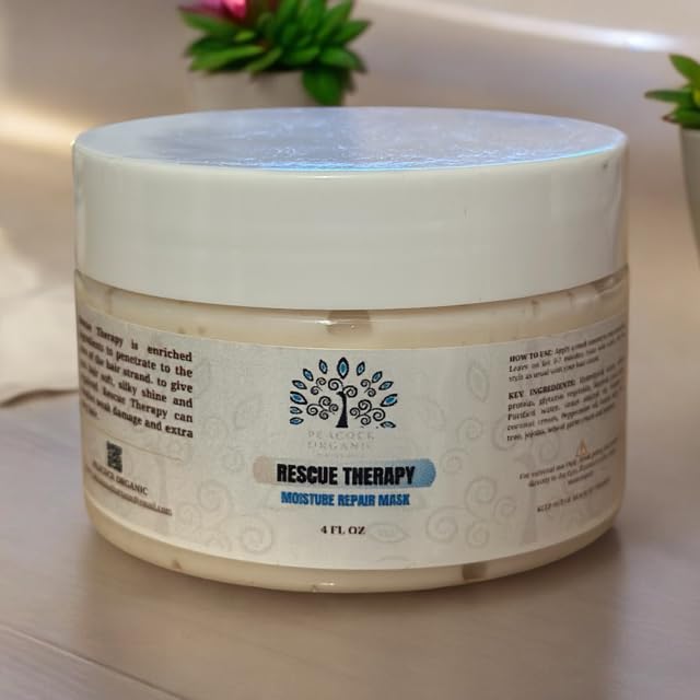 Rescue Therapy Mask - Egg Protein Hair Treatment for Dry Damaged Hair - Moisturizing Hair Mask - 4oz