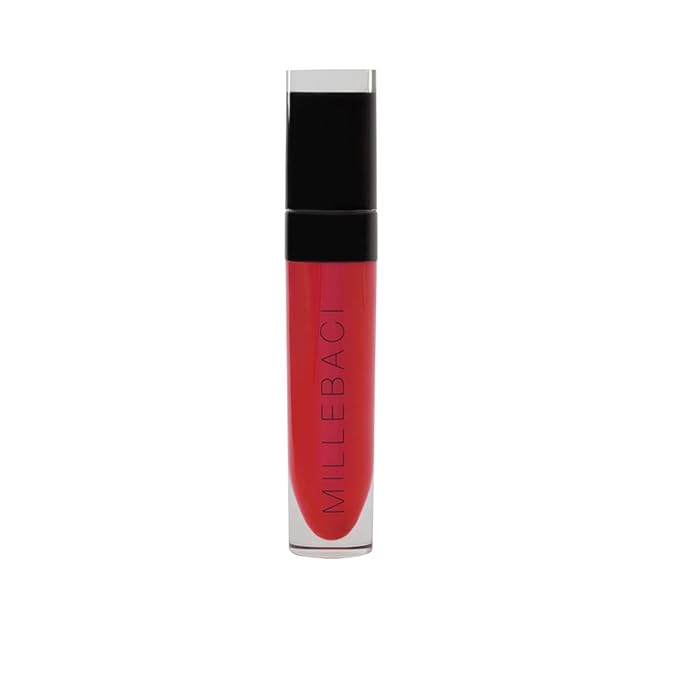 Nouba Millebaci Long Lasting Liquid Lipstick Red Lustrous Moisturizing Creamy Formula with Vitamin E Intense Color Pigment High Impact Makeup Lip Cream Color Stick Balm For Women (Color 28)