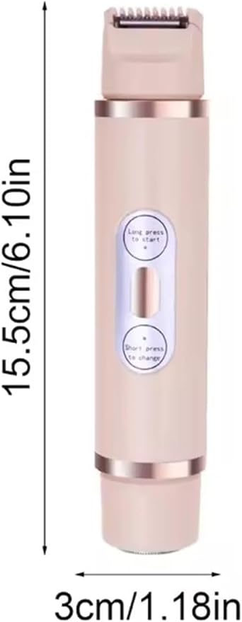 2 in 1 Electric Lady Shaver 2 in 1 Electric Shaver for Women Dual Head Trimmer Mini Wet and Dry Women Hair Remover (Beige)