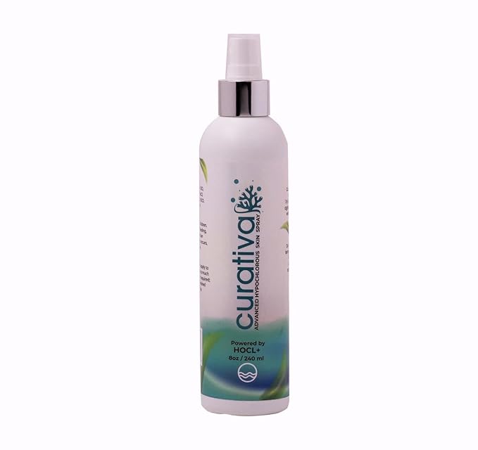Curativa Bay .02% Hypochlorous Skin Spray Clear Skin Most effective For Total Skin Health and the Base for all Skin Care. 100% Organic Made in USA Produces Great Results 8 OZ.