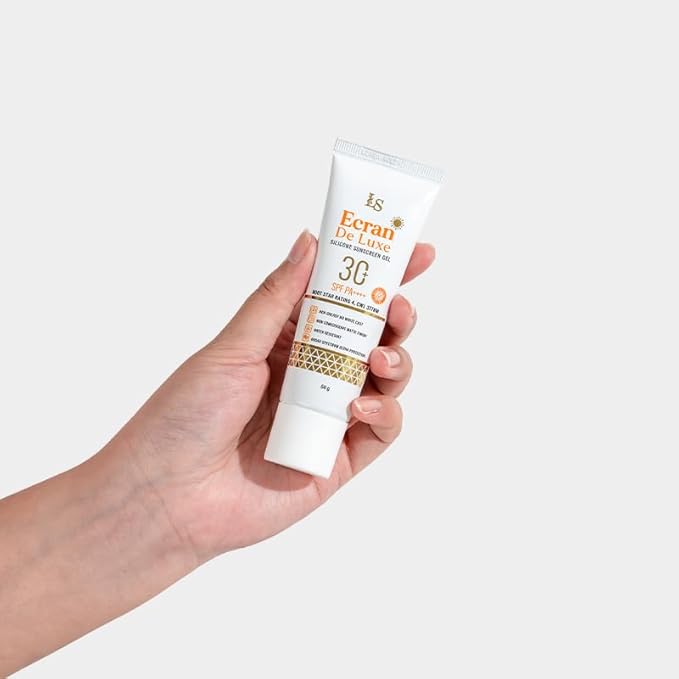 LUXE Skin Ecran De Luxe Sunscreen Gel Matte Finish SPF 30+ PA++++ for UVA/UVB Water &amp Sweat Resistant 50g