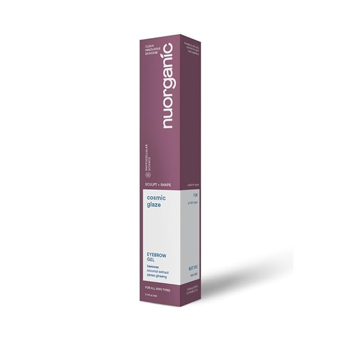 Nuorganic Brow Gel Clear - 6ml Natural Eyebrow Gel Clear for Brow Growth | Vegan &amp Cruelty-Free Eyebrow Gel Infused with Beeswax and Coconut Extract for Sculpting and Nourishing Brows