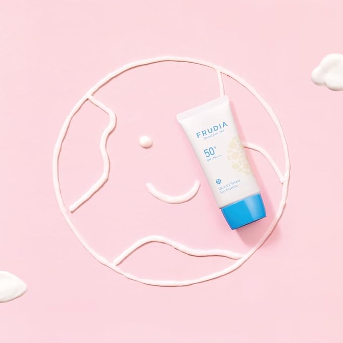 WELCOS FRUDIA Sun Block Day Cream Essence SPF | Organic Hydrating Face Cream Vegan Face Moisturizer for Dry Skin | Sun Screens Lotion Day Moisturizer Women Korean Skin Care 1.76 fl oz