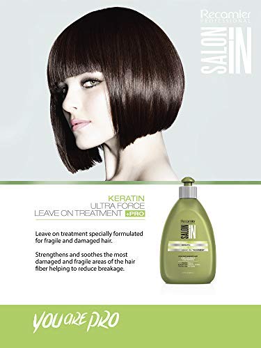 Salon In Recamier Professional Salon In +Pro Keratin Ultra Force Leave-On Hair Treatment for Frizz Control &amp Repair 10.58 OZ