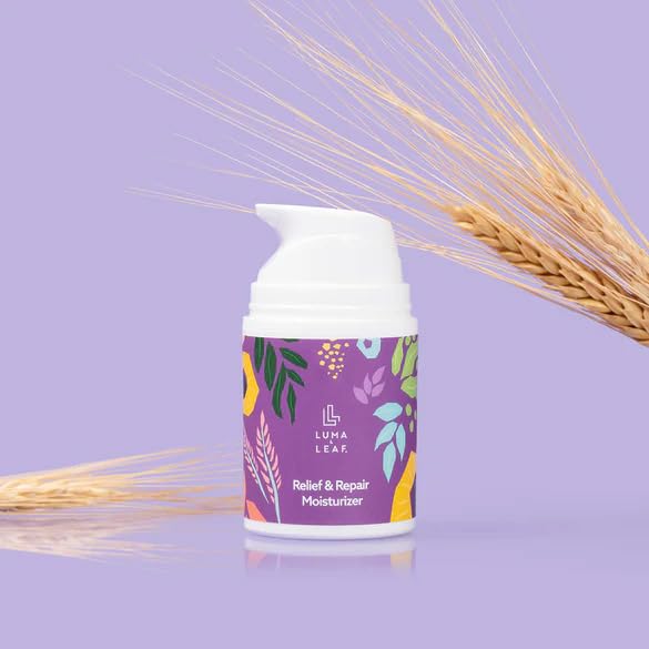 LUMA &amp LEAF Dry Skin Face Moisturizer ? Hydrating Face Cream for Eczema Rosacea-Prone &amp Sensitive Skin with Niacinamide Shea Butter &amp Wild Oats ? Lightweight and Vegan
