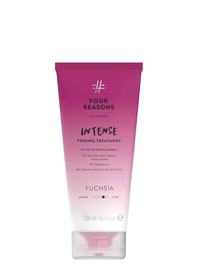 Four Reasons Color Mask INTENSE- Fuchsia ? (27 Colors) Intensive Toning Treatment - Color Depositing Conditioner ? Semi Permanent Hair Dye for Lightened and Colored Hair? 100% Vegan 6.76 fl oz