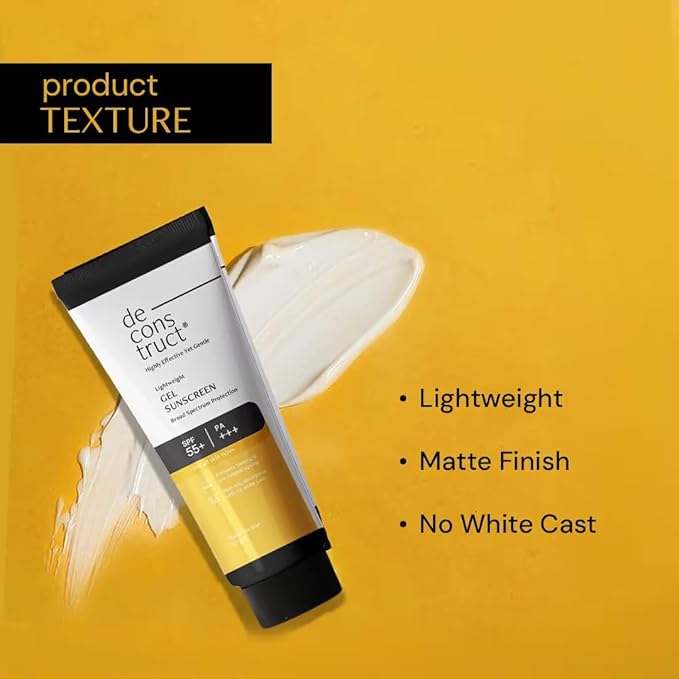 De-construction Lightweight Gel Sunscreen with SPF 55+ PA+++ Broad Spectrum Protection 50g