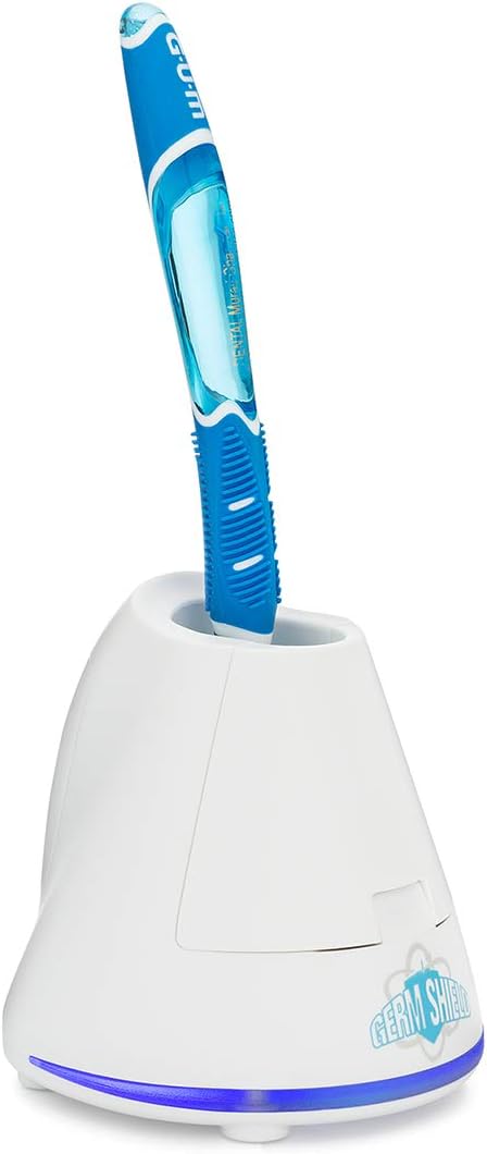 TAO Clean Germ Shield UV Toothbrush Sanitizer ? Universal Cleaning Station that Accommodates all Manual and Electric Toothbrushes Travel Friendly Kills 99.9% of Germs