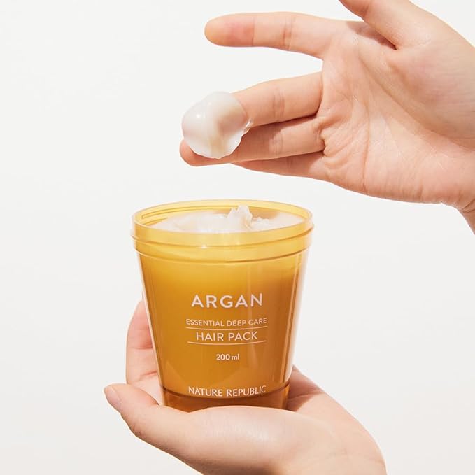 Nature Republic Argan Essential Deep Care Hair Pack 200ml for Dry Heat Damaged Color-Treated Hair