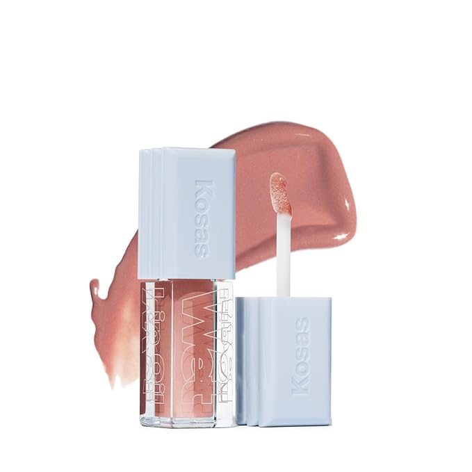 Kosas Wet Lip Oil Gloss - Hydrating Lip Plumping Treatment with Hyaluronic Acid &amp Peptides Non-Sticky Finish (Unhooked)