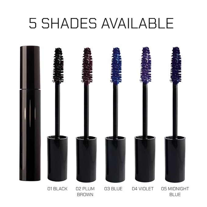 Radiant Professional Lengthening Mascara with silicone brush ? Smudge-Proof Curl Mascara Volume and Length for Sensitive Eyes Cruelty Free Ideal for Mature &amp Young Women 0.43 oz (03 Blue)