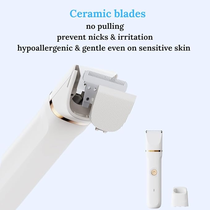5-in-1 Bikini Trimmer for Women IPX7 Waterproof Women's Electric Razor and Shaver Cordless Facial &amp Pubic Hair Trimmer 5 Interchangeable Heads for All Areas Ceramic Blades USB Charging