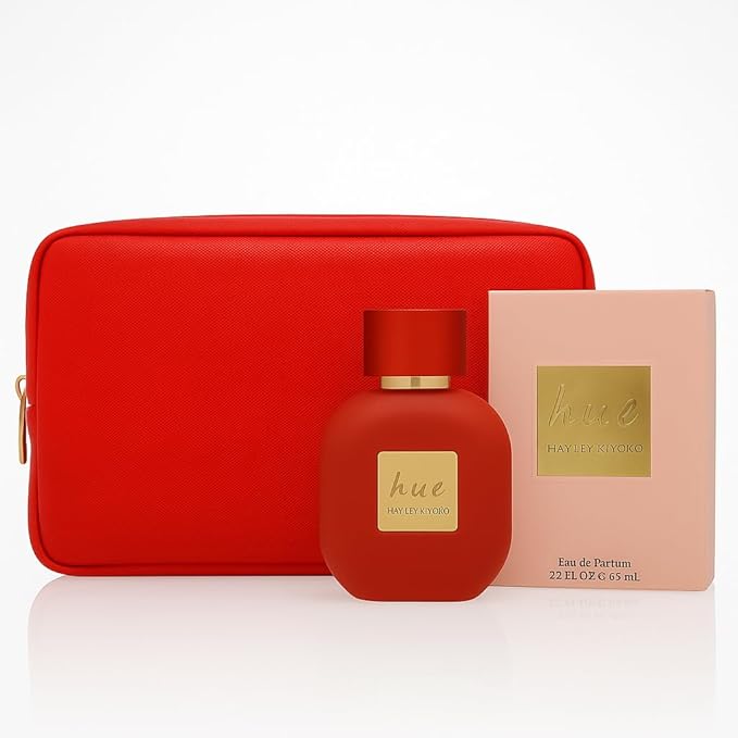 Hayley Kiyoko HUE Eau De Parfum Gift Set ? 2.2 oz EDP Spray + Red Toiletry Bag | Luxury Women?™s Fragrance Long-Lasting Floral Scent Gift for Her