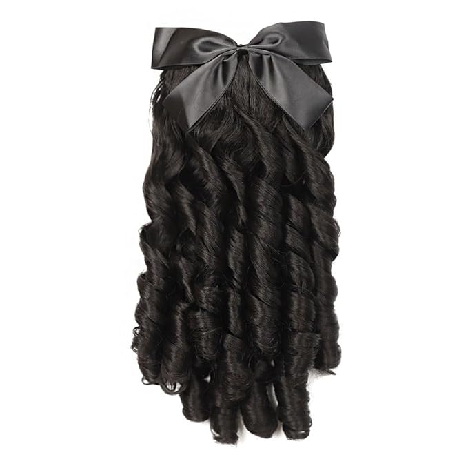 EARSHOT Hair Buns Hair Piece Princess Curly Wig Ladies Fashion Cheongsam Wig Retro Styling Ponytail Hair Extension Curly Comb Curly Hair Bun Hair Accessories For Girls (Color : A)