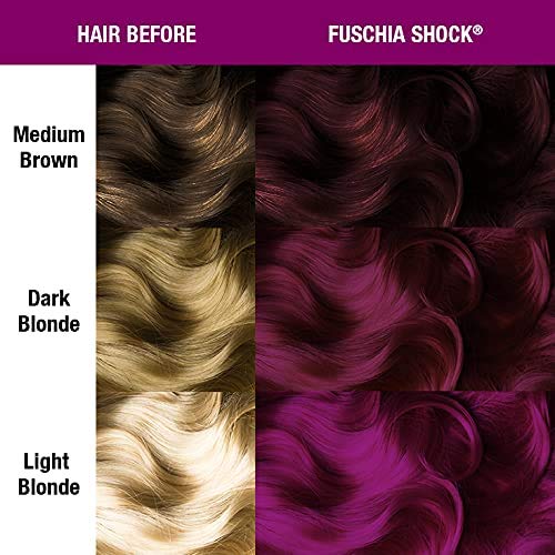 MANIC PANIC Classic Fuschia Shock Semi Permanent Hair Color - Dark Pink Hair Dye for Women &amp Men That Lasts 4-6 Weeks - Vegan Ammonia &amp Cruelty-Free - Create &amp Mix Custom Shades (2 Pack)