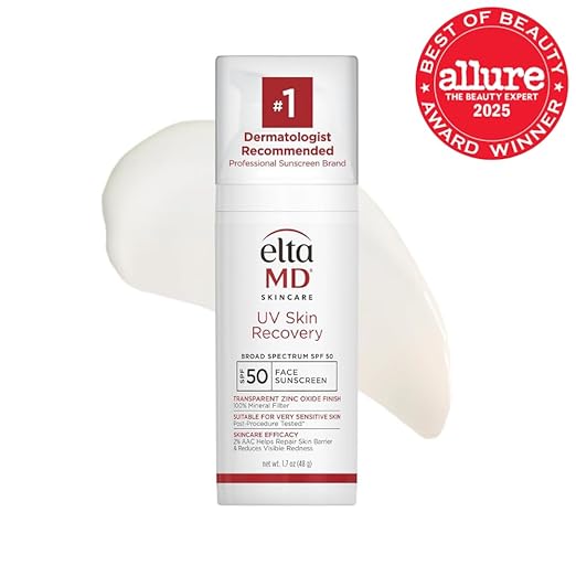 EltaMD UV Skin Recovery Face Sunscreen with Zinc Oxide All Mineral Safe for Sensitive Skin SPF 50