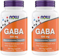 Now Supplements GABA 500 mg Capsules Premium GABA Supplement for Stress Relief Vegetarian Vegan and Kosher Friendly Ideal for Balanced Brain Function* 300 Capsules (Pack of 2)
