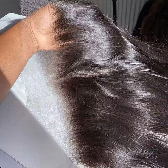 13x4 Long Deep Parting HD Swiss Lace Melt Skin Lace Closure Raw Hair Materials Straight Style Much Fuller with Natural Hair Line Human Hair Natural Black Color (HD 13x4 lace frontal 14inch)