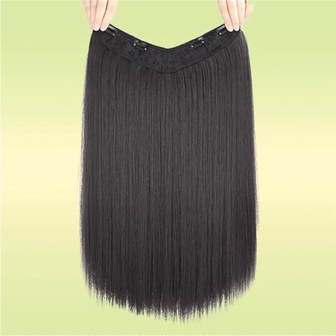 Synthetic Long Straight Hair Extension Piece Fashion Accessories Women's Clip Hair V-shaped Wig Piece(10220inches)