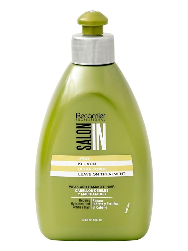 Salon In Recamier Professional Salon In +Pro Keratin Ultra Force Leave-On Hair Treatment for Frizz Control &amp Repair 10.58 OZ