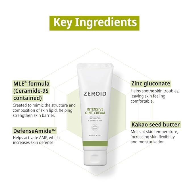 ZEROID | Intensive Oint-Cream | Face Moisturizer for Extremely Dry Skin | Face Cream for Sensitive &amp Disordered Skin | Intensive Skincare | Face Lotion for Soothing &amp Moisturizing | 2.7 fl oz