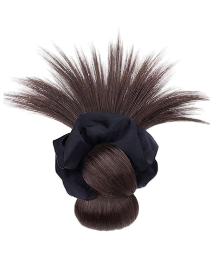 Hair Bun Hairpiece Claw Clip in Bun Chignon Fake Ponytail Hair Extension Wig for Women Daily Party (Dark Brown Color)