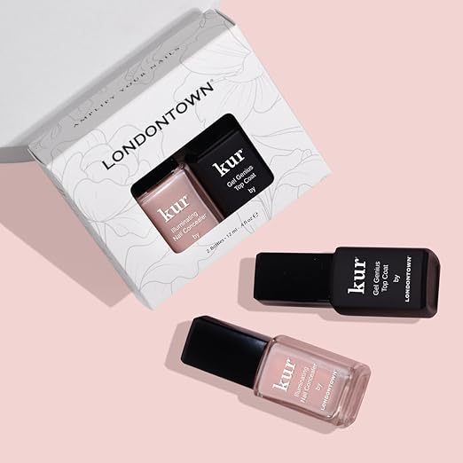 LONDONTOWN kur Nail Conceal &amp Go Duo Set Includes Nail Illuminating Concealer &amp Gel Genius Top Coat 2 Piece Set 0.4 Fl Oz