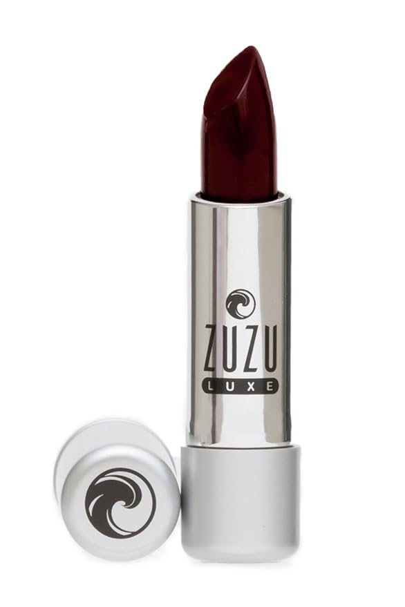 Zuzu Luxe Lip Color Lipstick (Femme Fatale - Deep Red/Cool Cr?me) Natural Hydrating Lipstick Paraben Free Vegan Gluten-free Cruelty-free Non GMO 0.13 oz