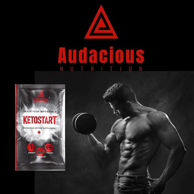 KetoStart+ | Exogenous Ketones Powder with Electrolytes for Energy Strength &amp Focus | with Caffeine | Raspberry Lemonade Flavor Electrolyte Powder (10x Ketones Drink Mix Packets)