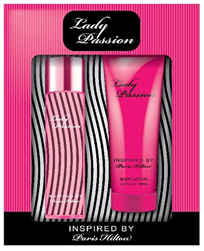 Passion in Heaven Women's 2 Piece Gift Set - Includes 2.7 Fl.oz. 80ml Body Lotion 1.7 Fl.oz. / 50ml EAU De Parfume - Inspired By Paris Hilton 2 Piece Fragrance Gift Set