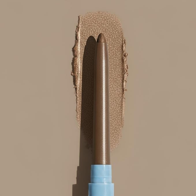 PRIME PROMETICS PrimeEyes Glide Eyeliner for Mature Women ? Waterproof Long-Stay and Mess-Proof ? Gel Creme Texture Discreet Sharpener and Effective Smudger (Golden Metallic)