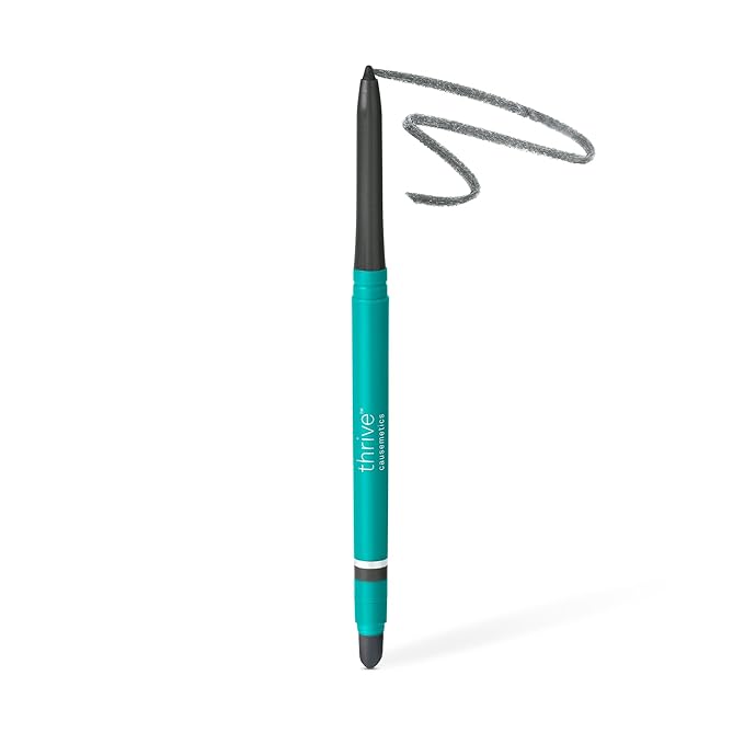 Thrive Causemetics Infinity Waterproof Eyeliner Pencil Built In Sharpener &amp Smudge Tip Long Lasting Smudge Proof Hyaluronic Acid &amp Shea Butter Vegan &amp Cruelty Free Hoda (Slate Grey M