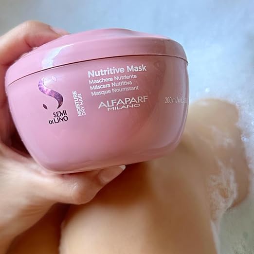 Alfaparf Milano Semi Di Lino Moisture Nutritive Mask for Dry Hair - Safe on Color Treated Hair - Sulfate Paraben and Paraffin Free - Professional Salon Quality